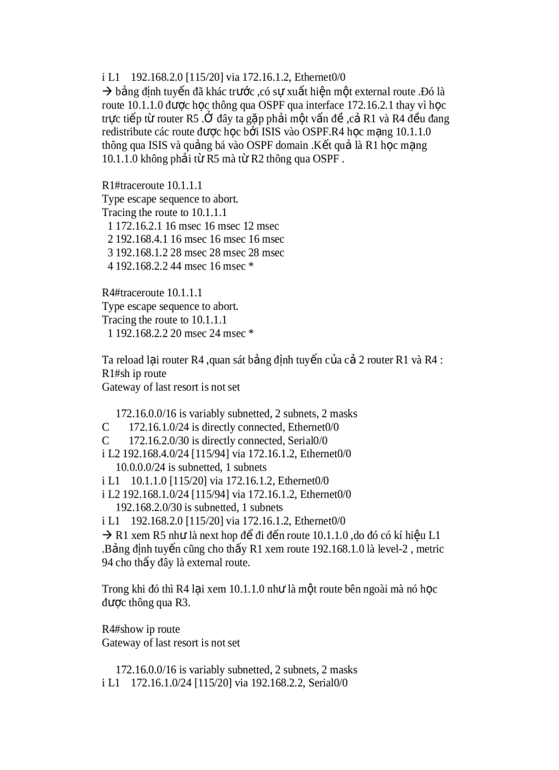 image for page Redistribute giữa ISIS và OSPF