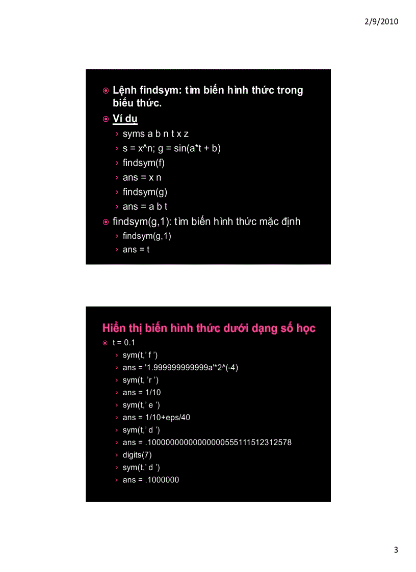 image for page Tính toán hình thức trong matlab