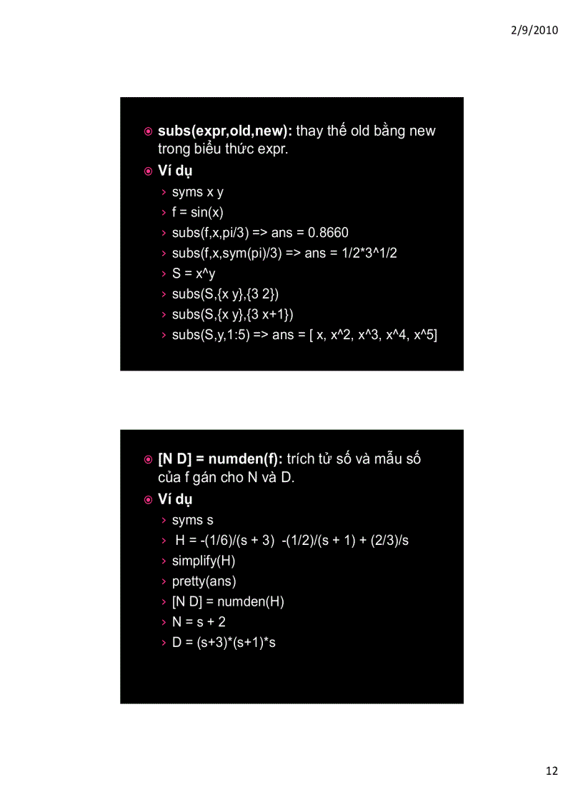 image for page Tính toán hình thức trong matlab