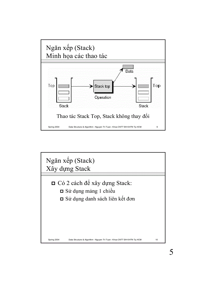 Ngăn xếp Stack Hàng đợi Queue