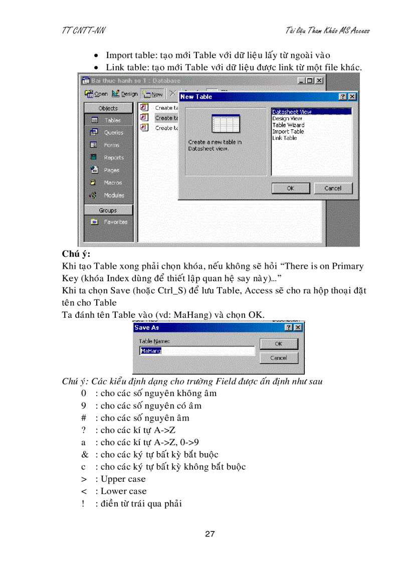 image for page Giáo trình Microsoft access