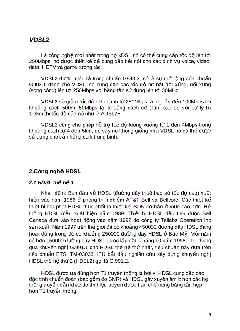 image for page Giới thiệu chung về công nghệ truy nhập VDSL HDSL SHDSL