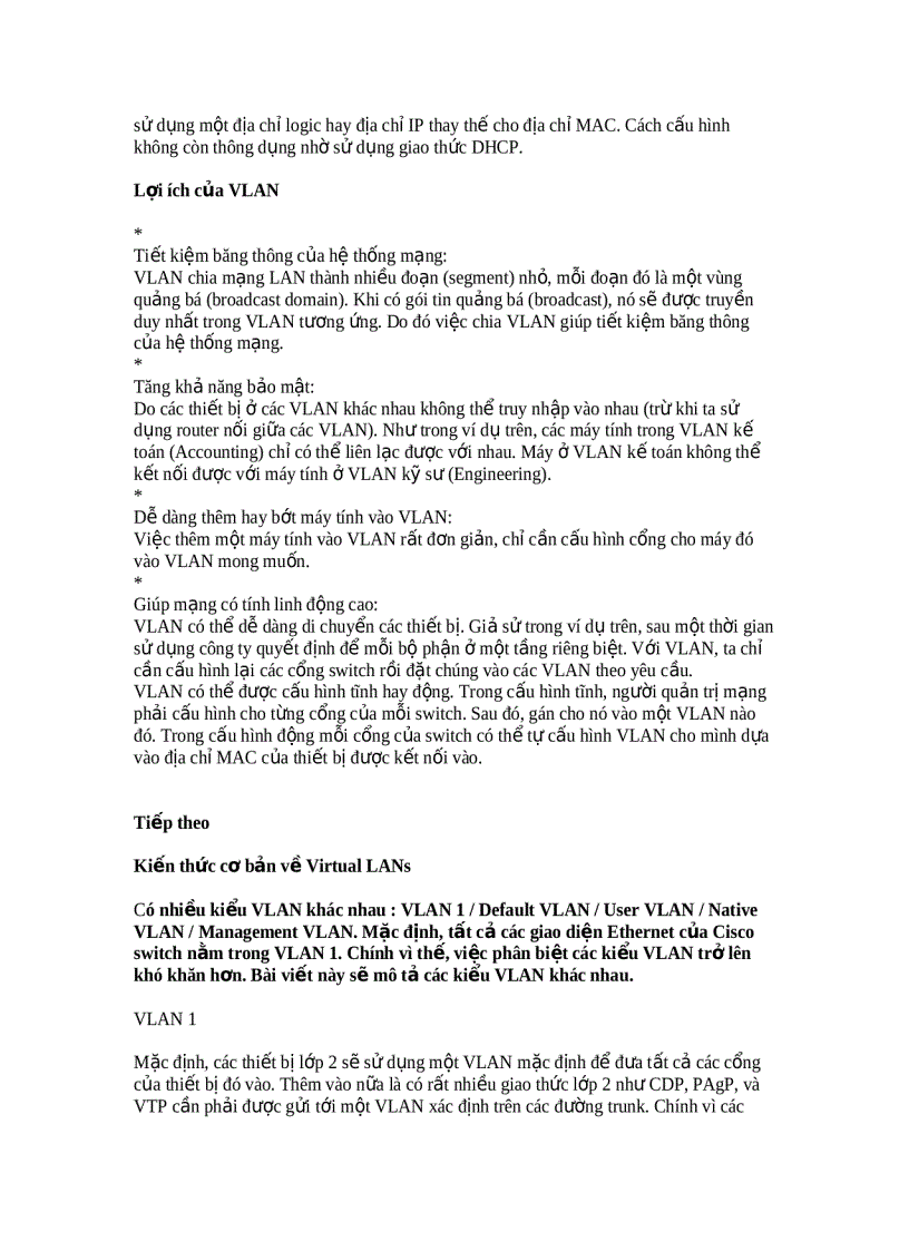 image for page Virtual Local Area Network Mạng Lan ảo