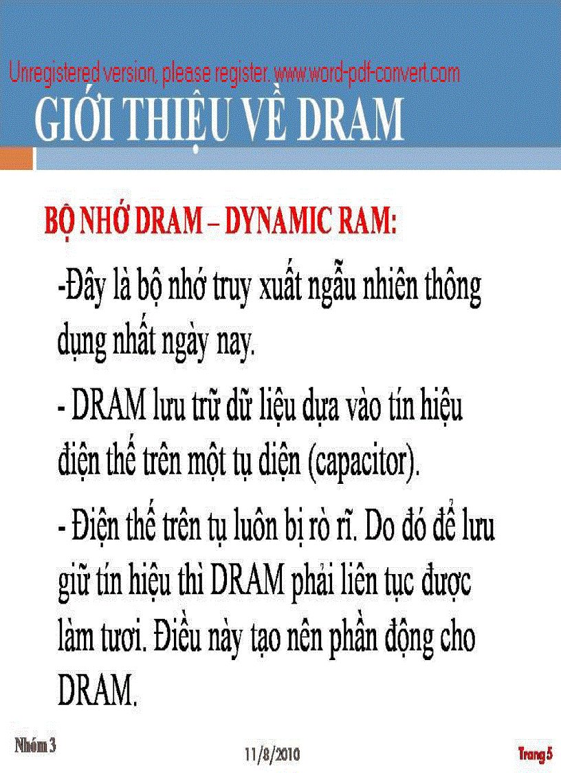 image for page Báo cáo về hệ thống số Tìm hiểu về DRAM