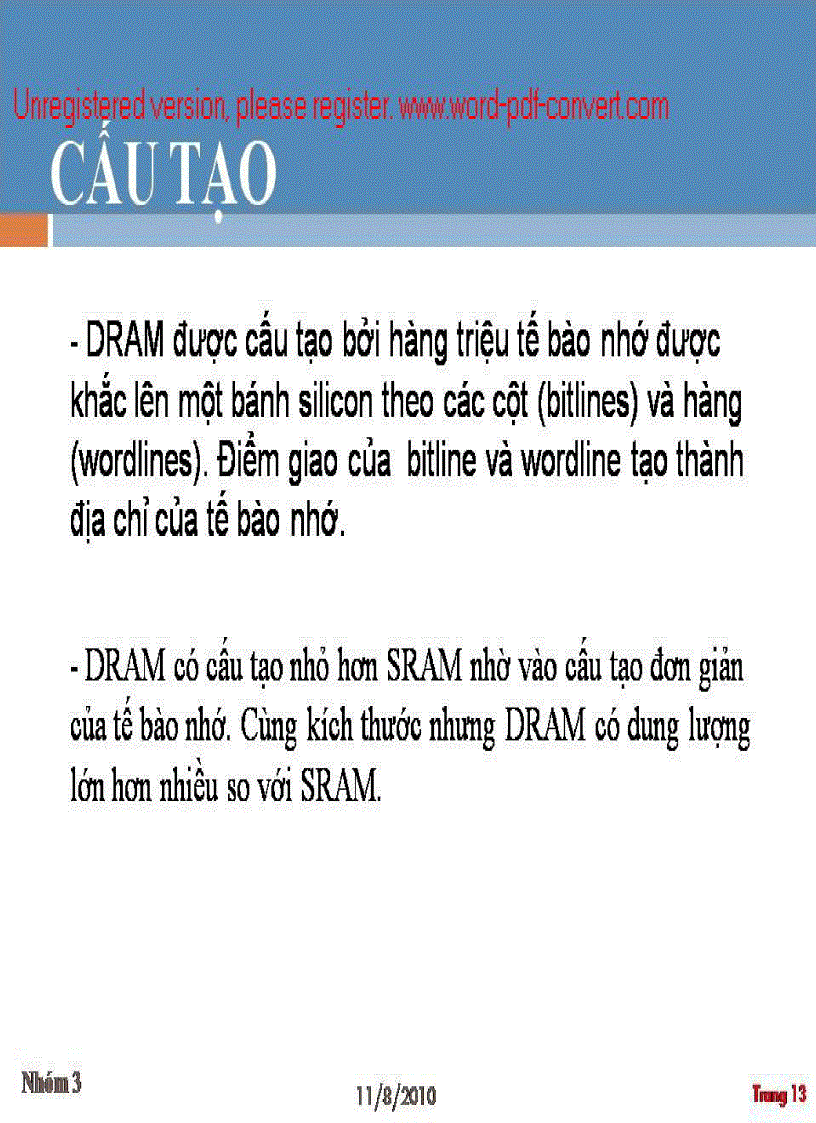 image for page Báo cáo về hệ thống số Tìm hiểu về DRAM