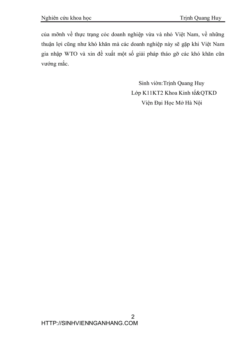 image for page Dự báo về tác động của Tổ chức Thương mại Thế giới WTO đối với các doanh nghiệp xuất khẩu vừa và nhỏ Việt Nam Những giải pháp đề xuất