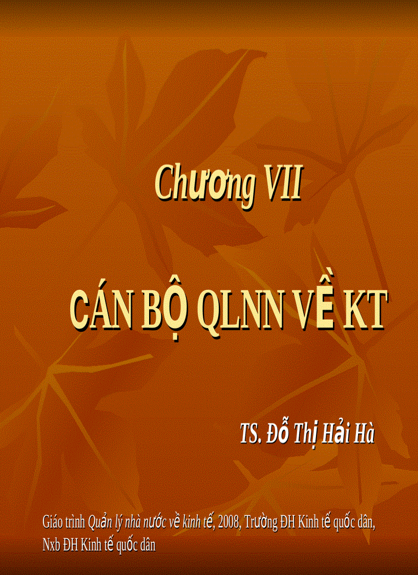 Cán bộ qlnn về kt