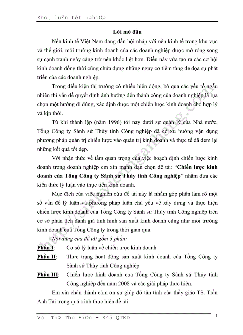 image for page Chiến lược kinh doanh của Tổng Công ty Sành sứ Thủy tinh Công nghiệp