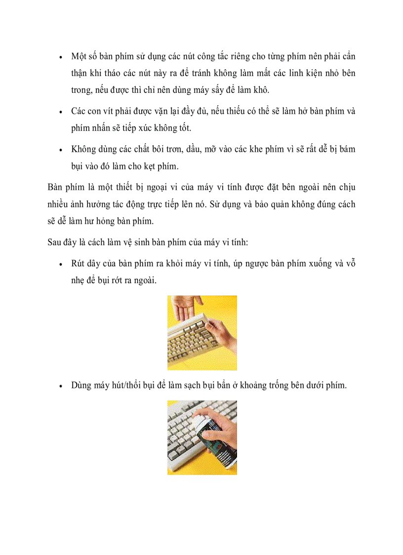 image for page Xử lý hư hỏng thông thường của bàn phím
