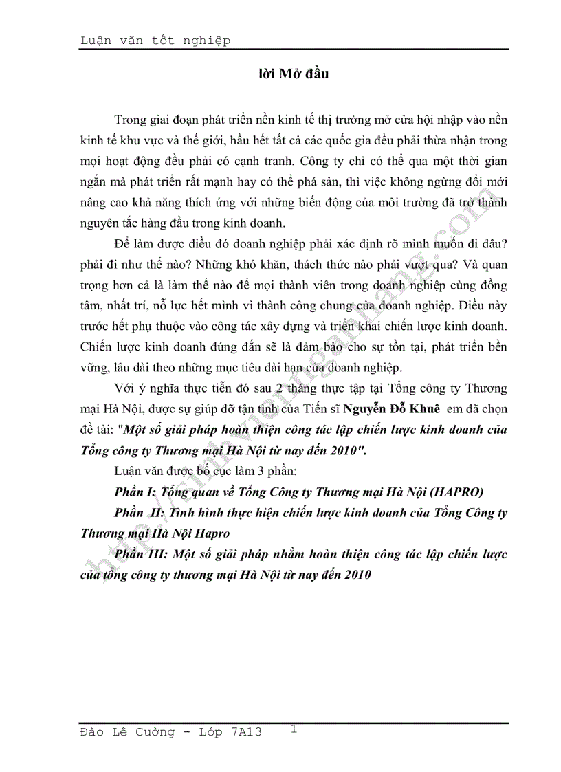 image for page Một số giải pháp hoàn thiện công tác lập chiến lược kinh doanh của Tổng công ty Thương mại Hà Nội từ nay đến 2010