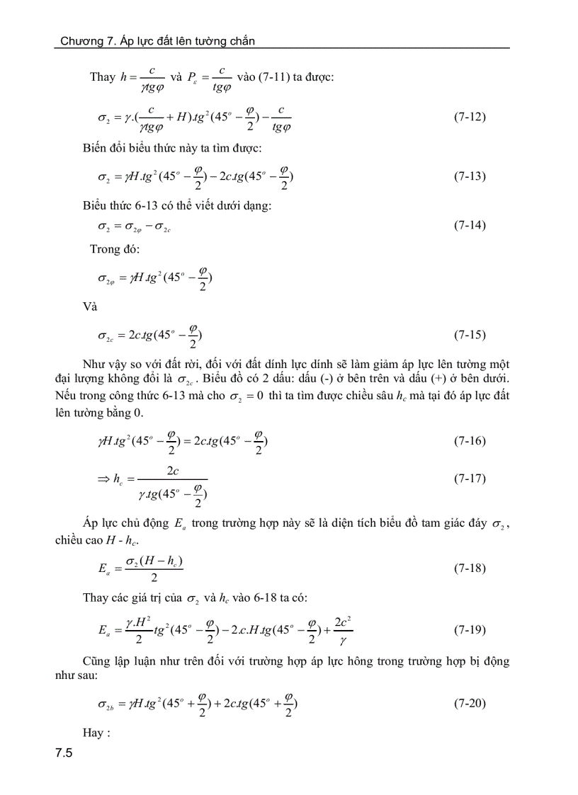 image for page Áp lực đất lên tường chắn