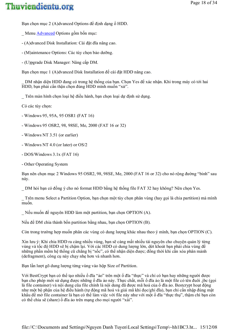 image for page Thủ thuật cắt BAD ổ cứng