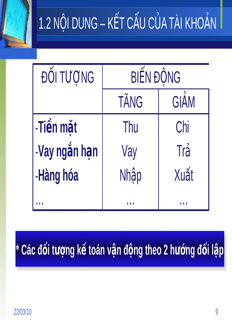 image for page Tài khoản kế toán ghi sổ kép