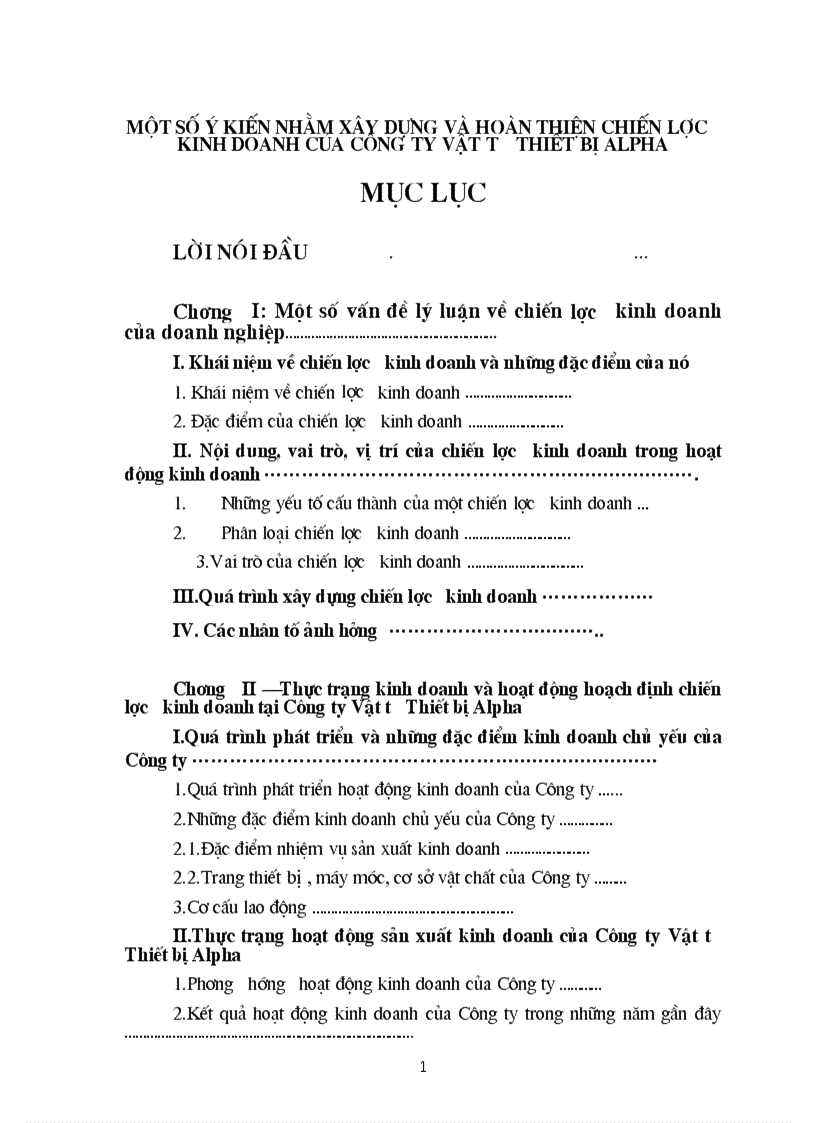 image for page Xây dựng chiến lược kinh doanh tại Công ty Vật tư Thiết bị Alpha