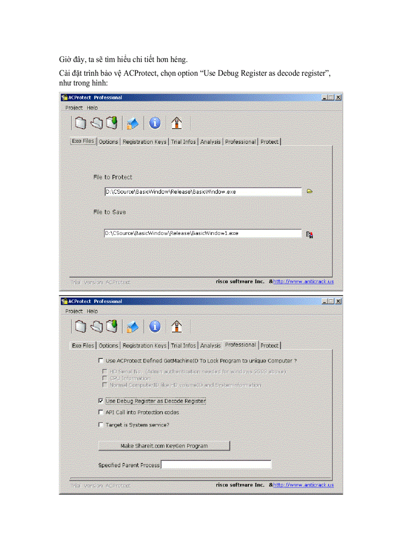 image for page Analyze ACProtect s use of HardWare Debug Register Lunar of ARTeam
