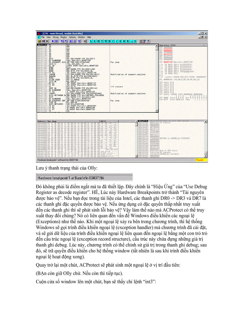 image for page Analyze ACProtect s use of HardWare Debug Register Lunar of ARTeam