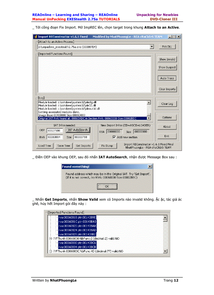 image for page Manual Unpacking EXEStealth 2 75a