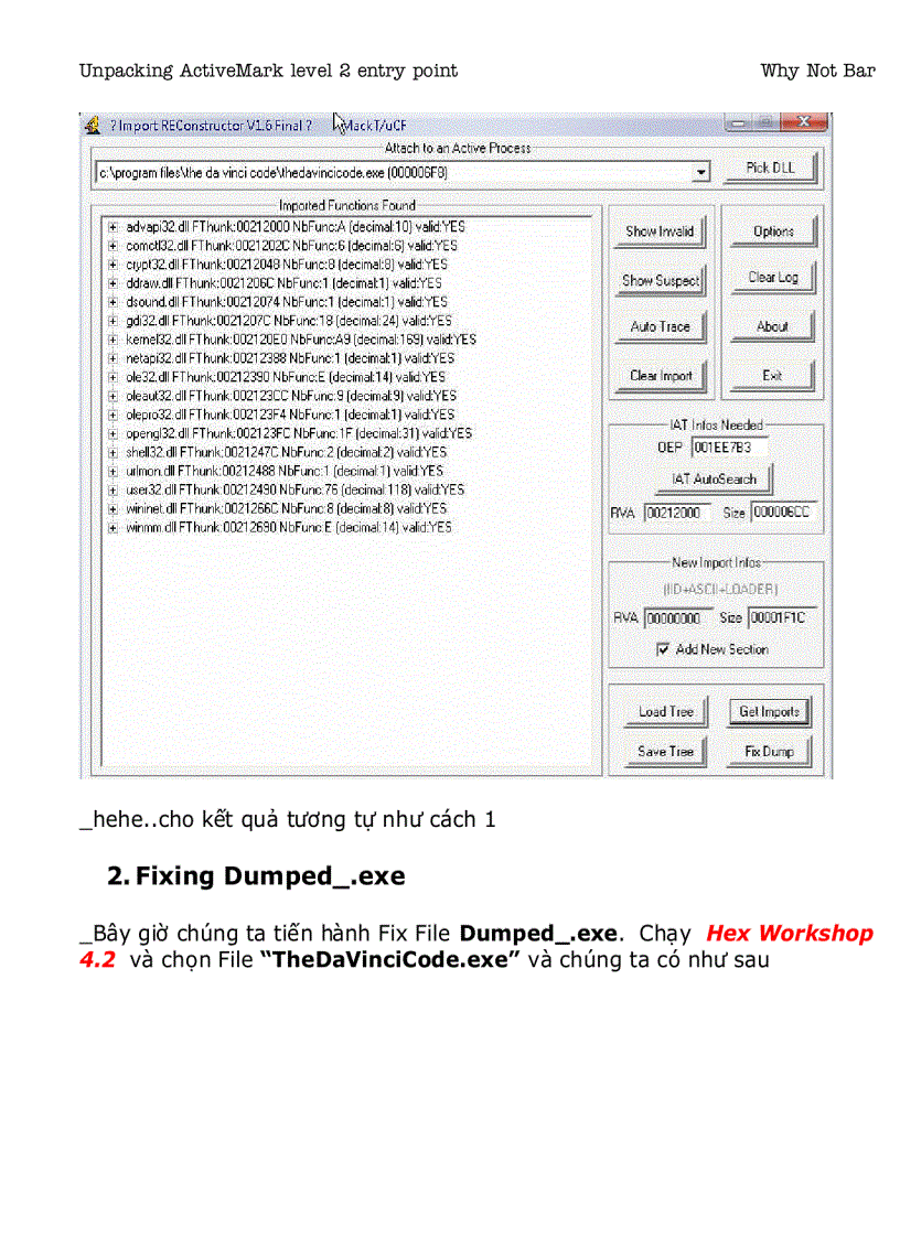 image for page Unpacking ActiveMark level 2 entry point