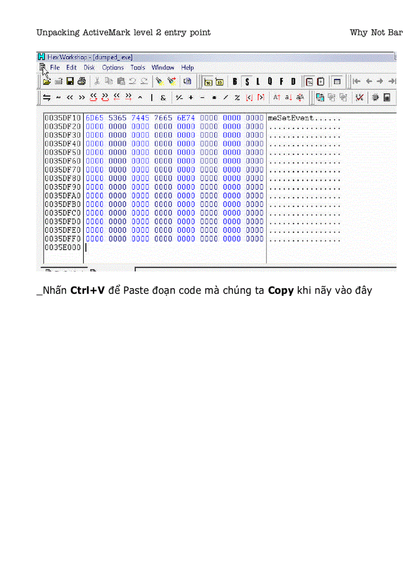 image for page Unpacking ActiveMark level 2 entry point