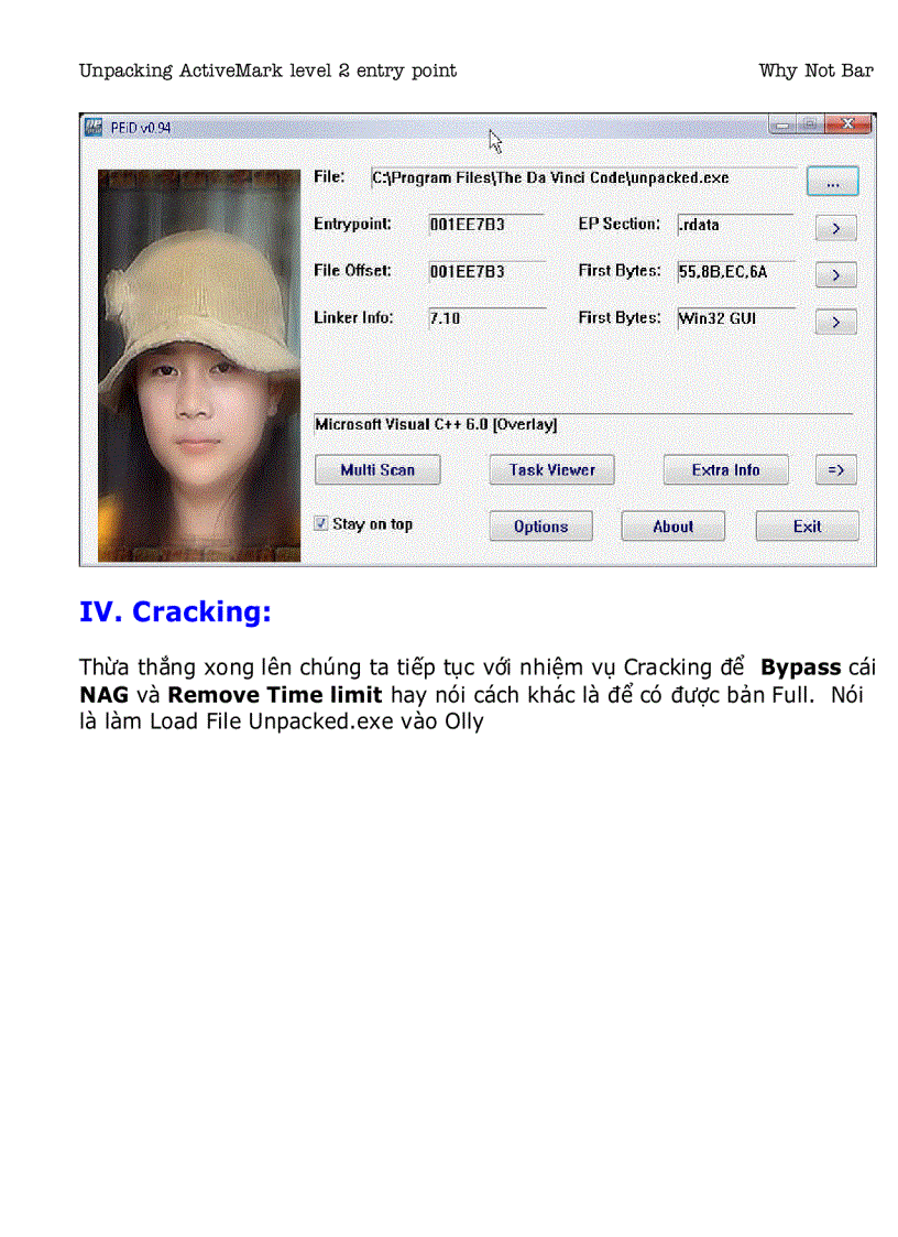 image for page Unpacking ActiveMark level 2 entry point