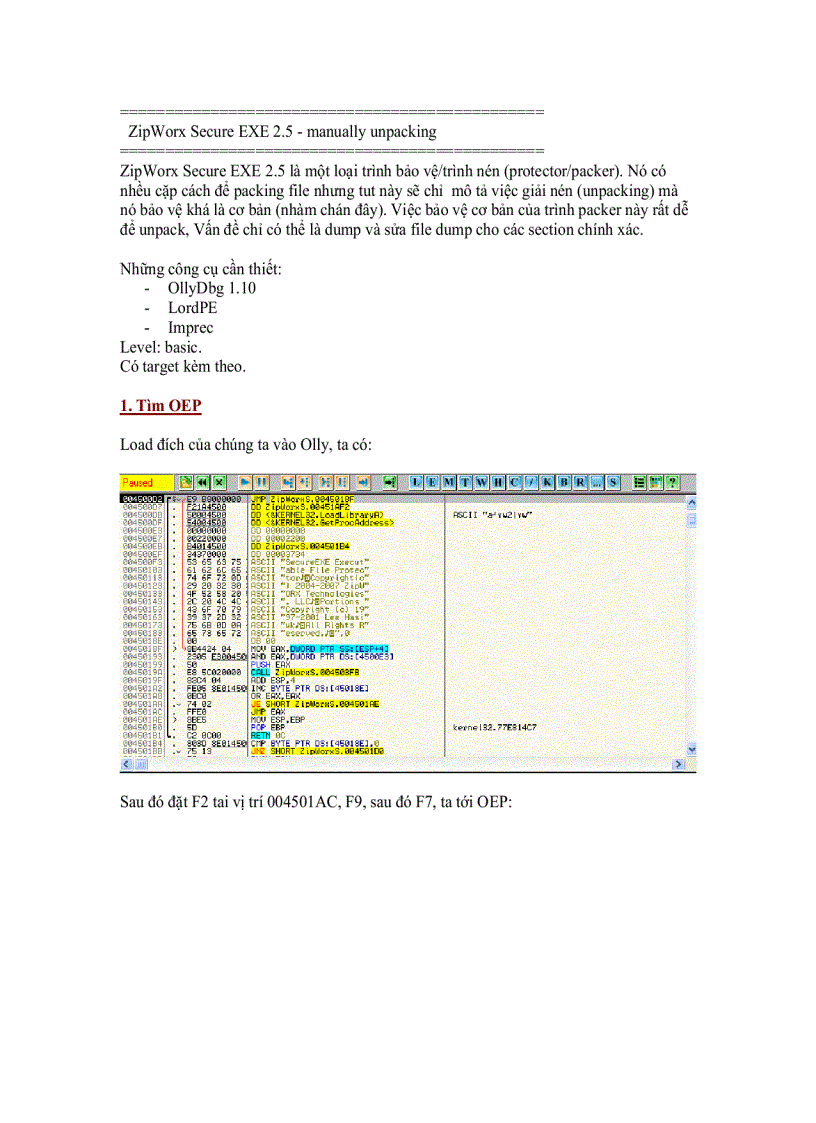 image for page ZipWorx Secure EXE 2 5 manually unpacking