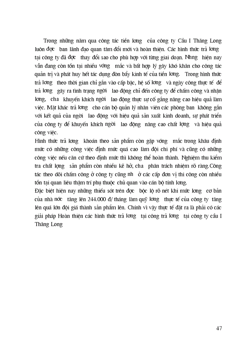 image for page Hoàn thiện các hình thức trả lương tại công ty cầu I Thăng Long