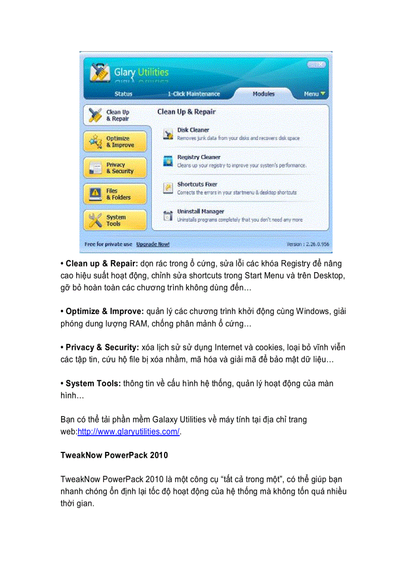 image for page Những công cụ tối ưu hệ thống miễn phí và hiệu quả