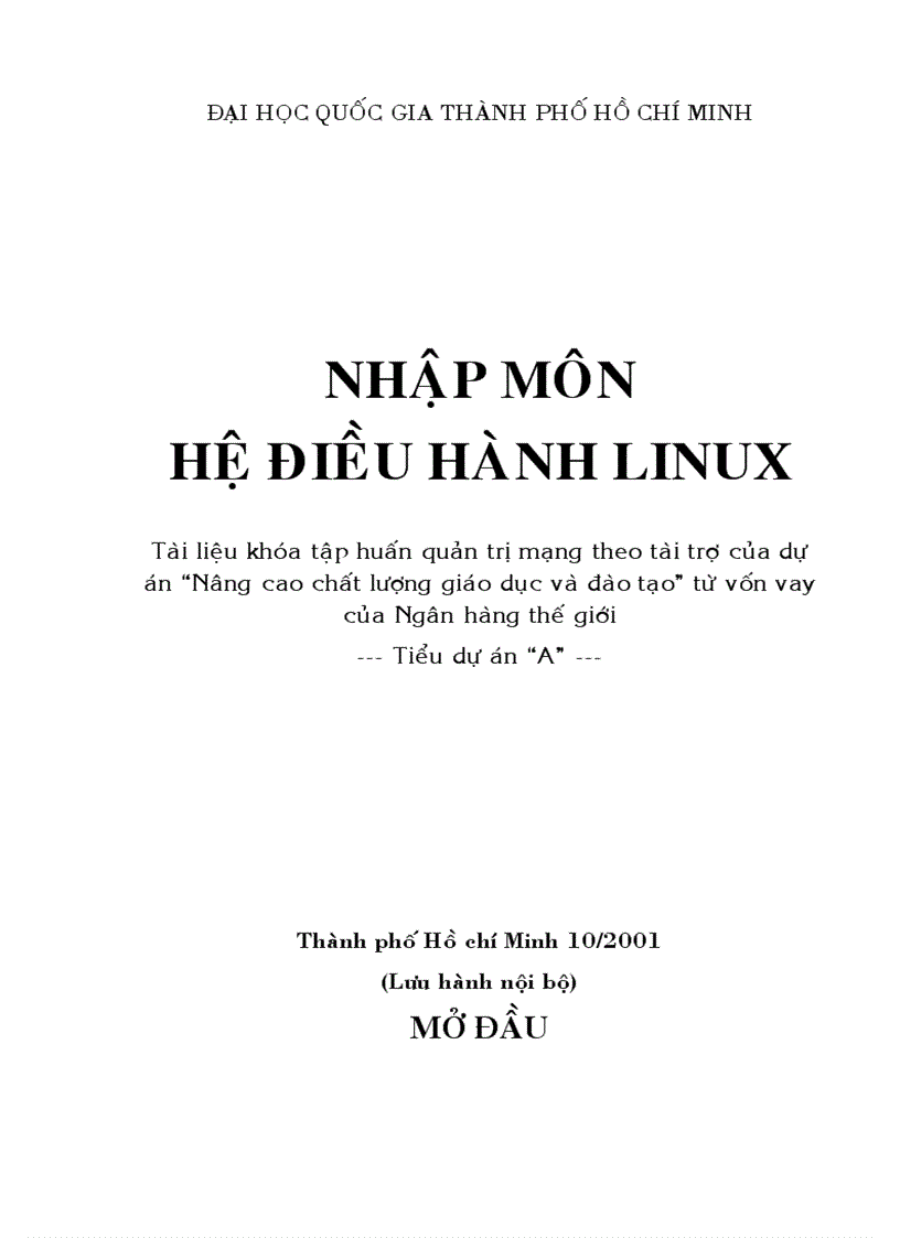 image for page Nhập môn hệ điều hành Linux