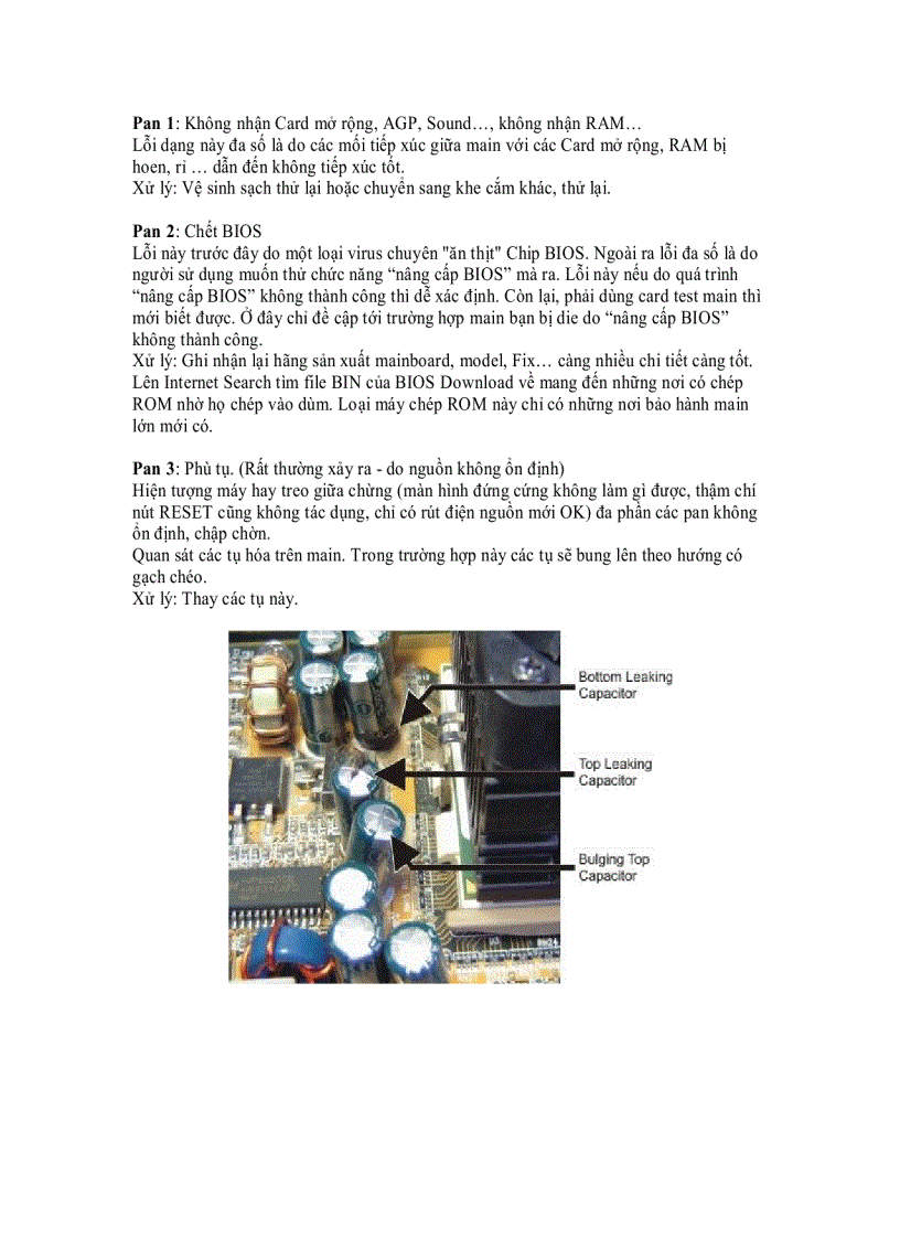 image for page Mainboard Những pan thường gặp và hướng khắc phục