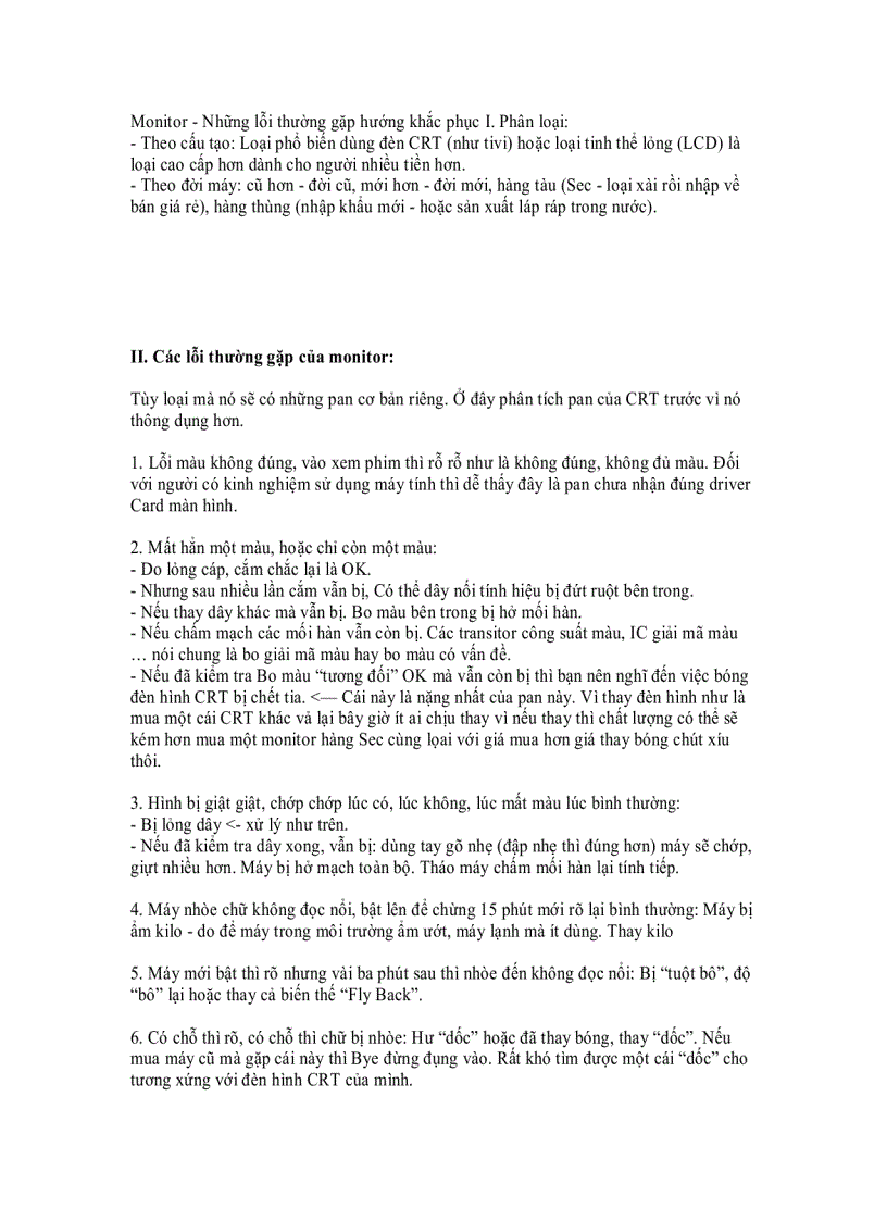 image for page Monitor Những lỗi thường gặp hướng khắc phục