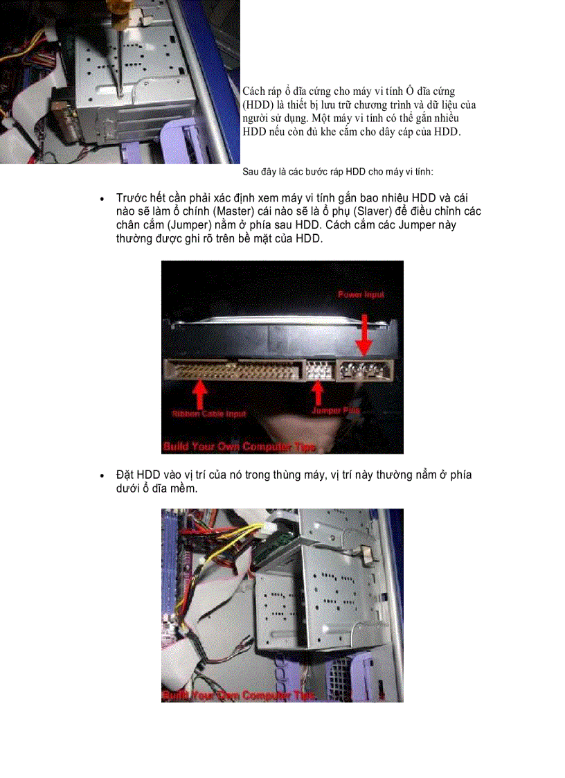 image for page Cách ráp ổ dĩa cứng cho máy vi tính