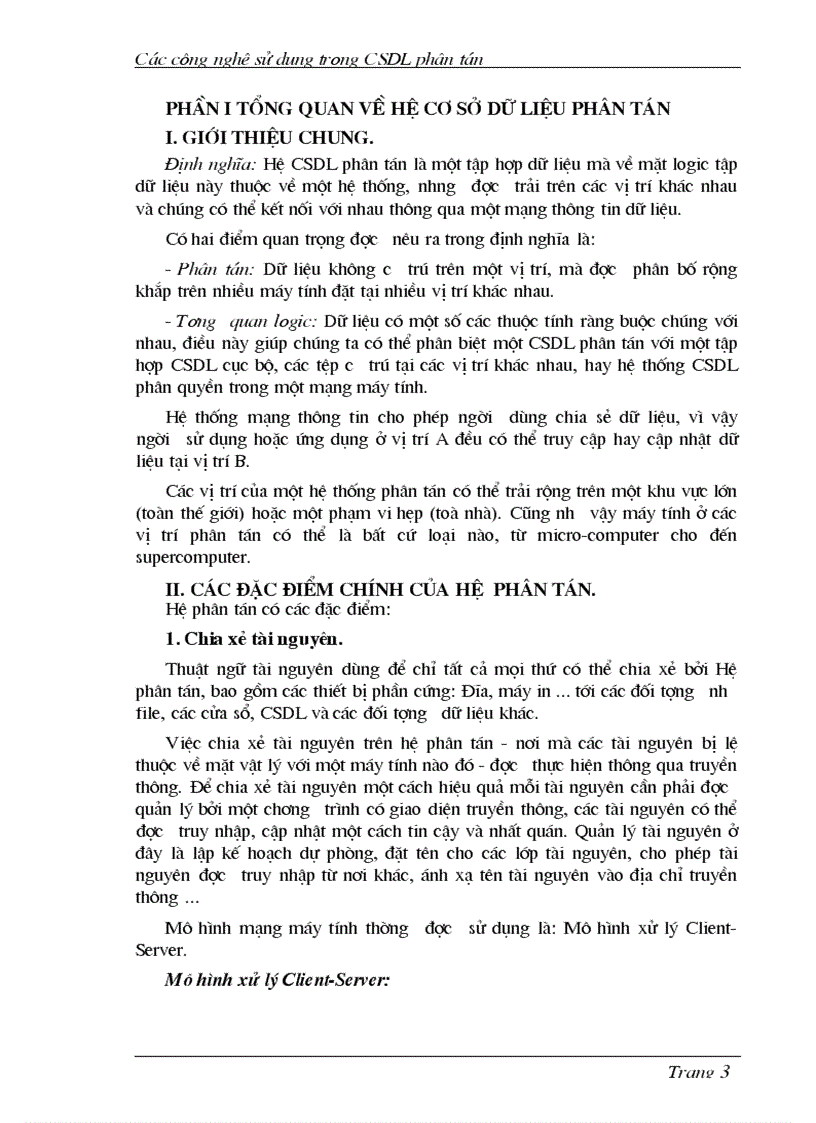 image for page Các công nghệ sử dụng trong CSDL phân tán và Oracle