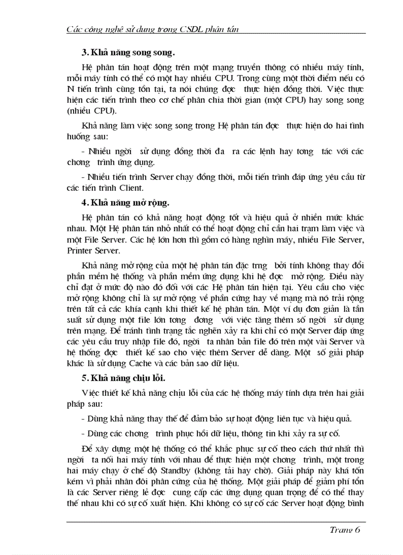image for page Các công nghệ sử dụng trong CSDL phân tán và Oracle