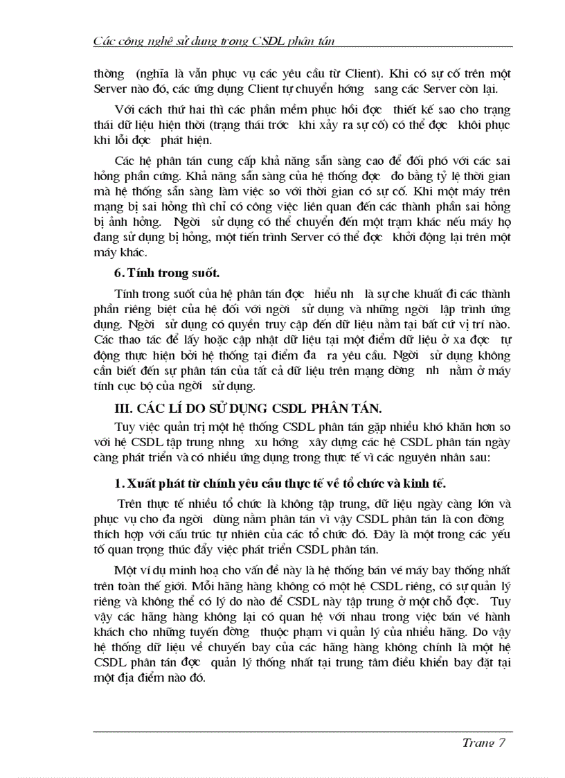 image for page Các công nghệ sử dụng trong CSDL phân tán và Oracle