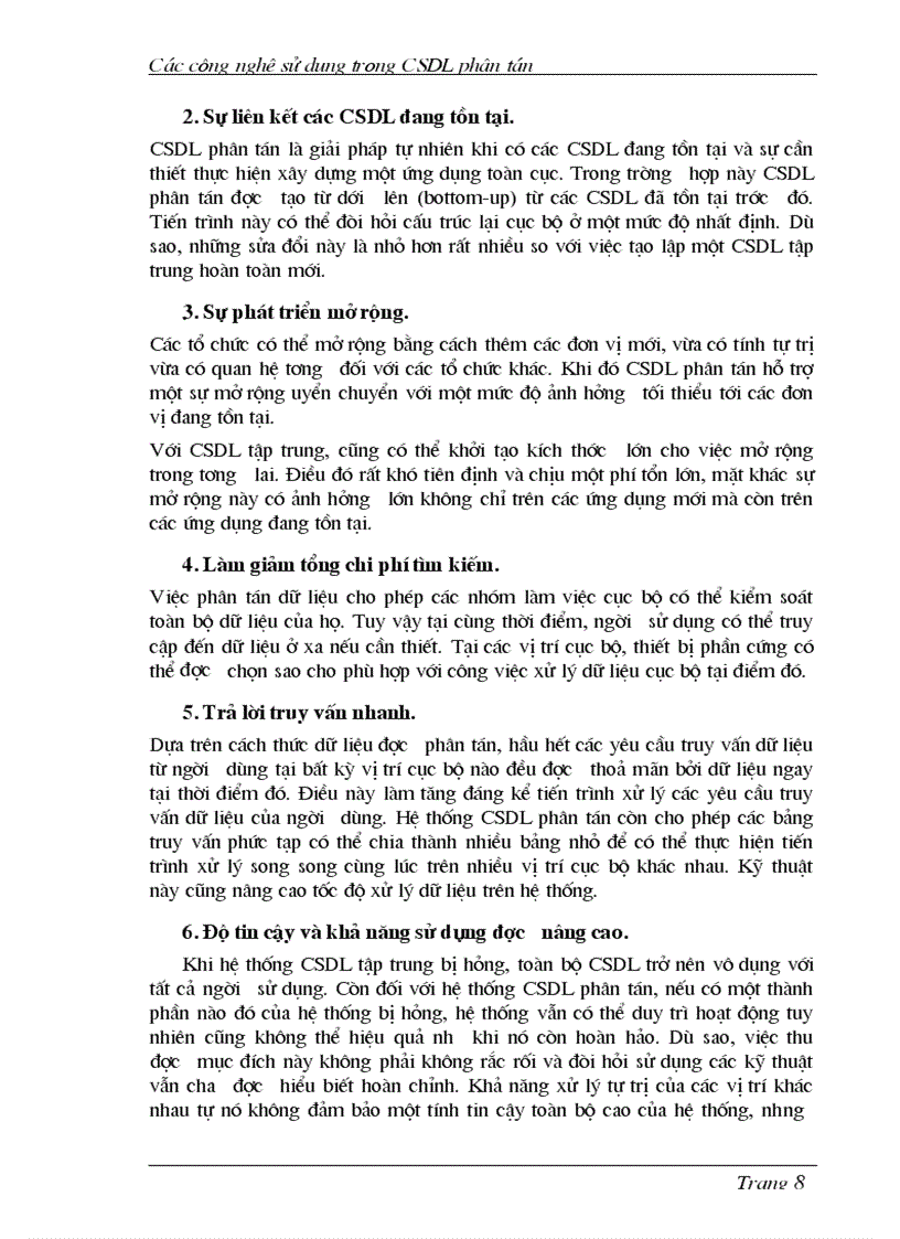 image for page Các công nghệ sử dụng trong CSDL phân tán và Oracle