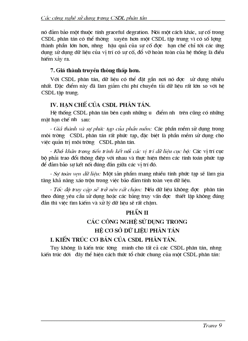 image for page Các công nghệ sử dụng trong CSDL phân tán và Oracle