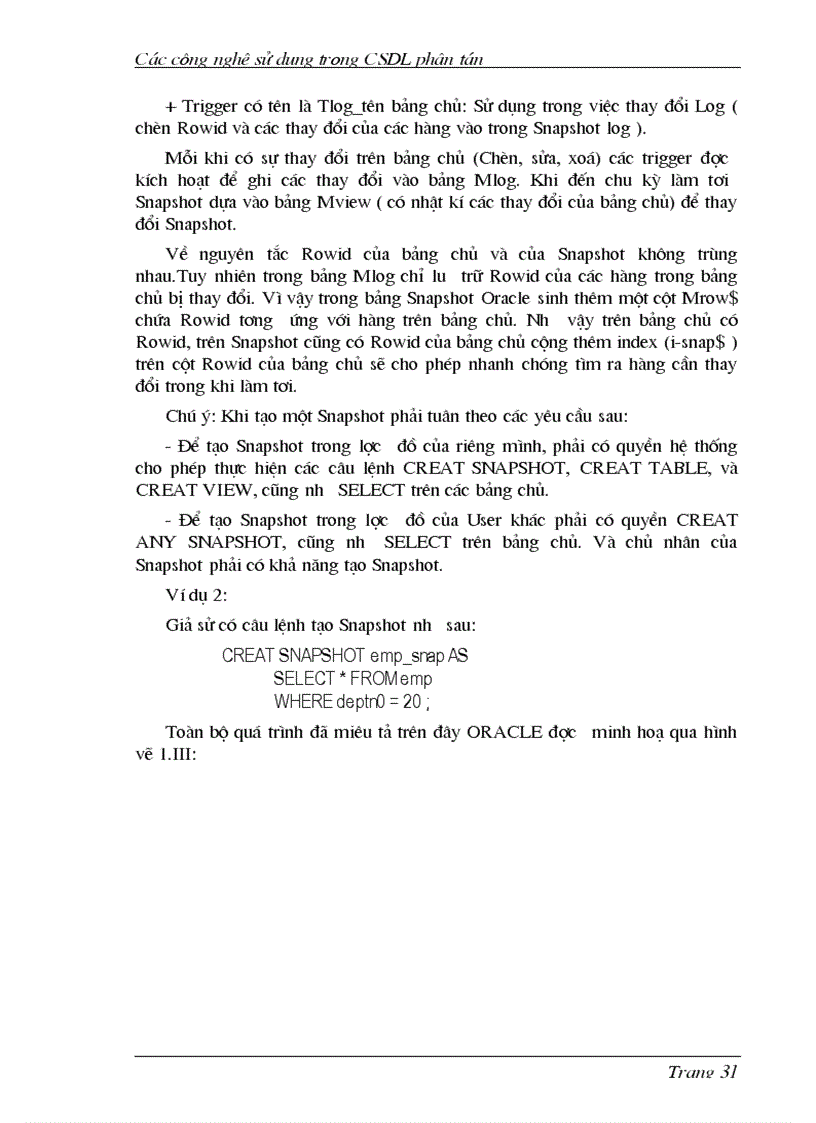 image for page Các công nghệ sử dụng trong CSDL phân tán và Oracle