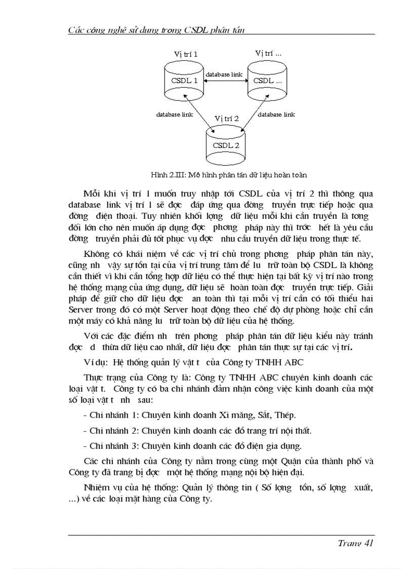 image for page Các công nghệ sử dụng trong CSDL phân tán và Oracle