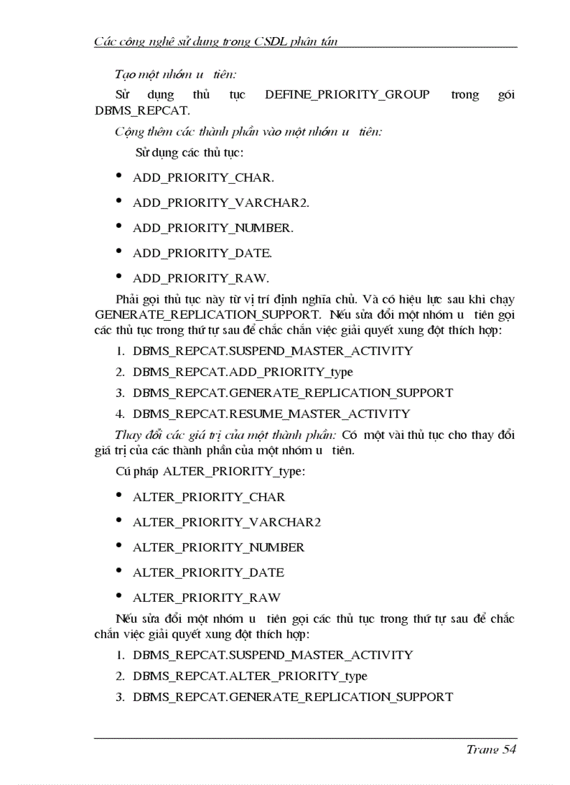 image for page Các công nghệ sử dụng trong CSDL phân tán và Oracle