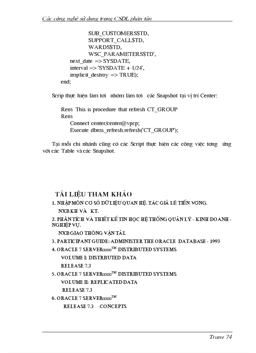 image for page Các công nghệ sử dụng trong CSDL phân tán và Oracle