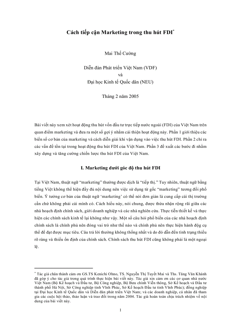 image for page Cách tiếp cận Marketing trong thu hút FDI