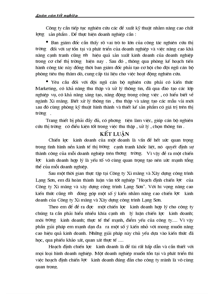 image for page Hoạch định chiến lược kinh doanh tại Công ty xi măng và xây dựng công trình Lạng Sơn