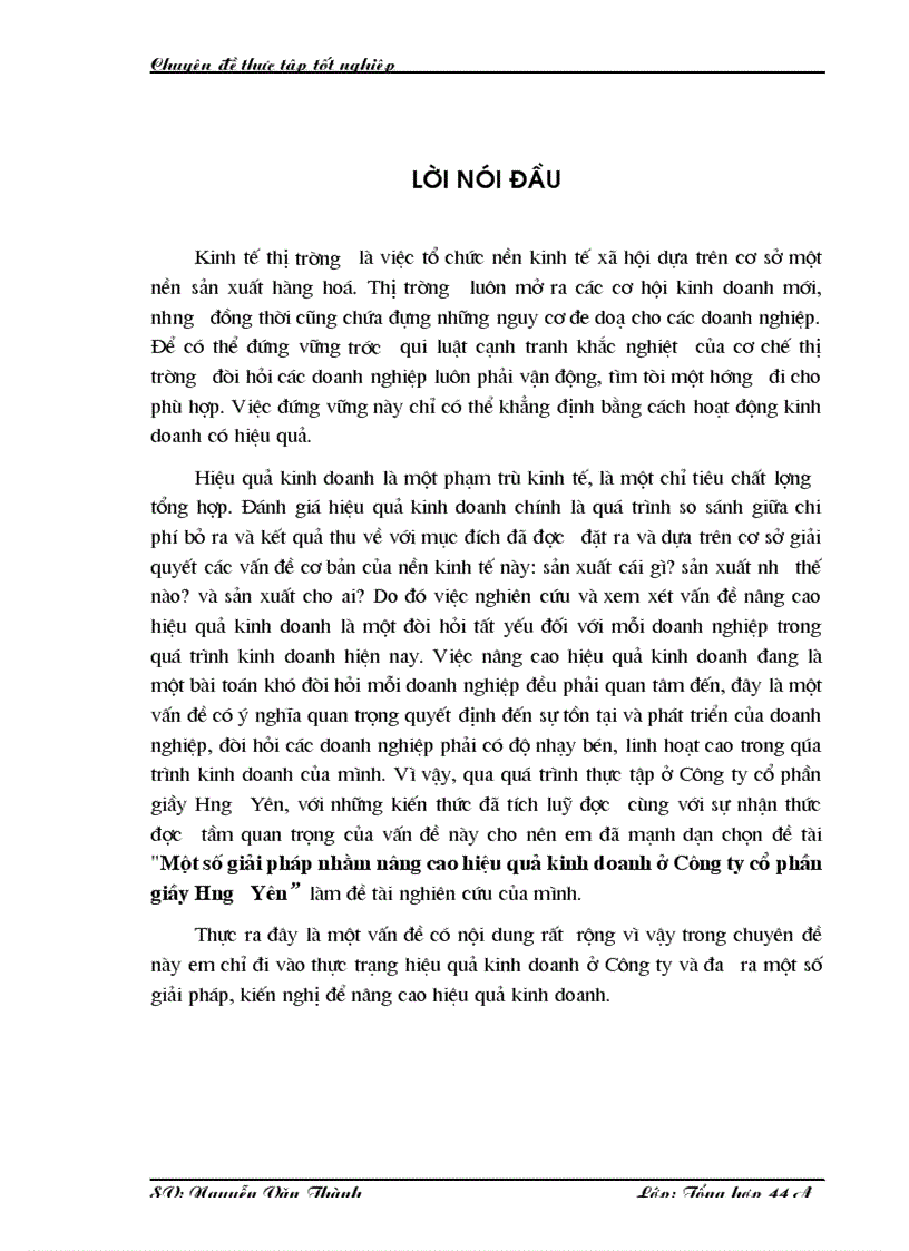 image for page Một số giải pháp nhằm nâng cao hiệu quả kinh doanh ở Công ty cổ phần giầy Hưng Yên