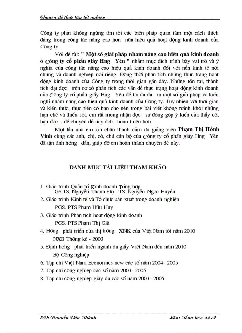 image for page Một số giải pháp nhằm nâng cao hiệu quả kinh doanh ở Công ty cổ phần giầy Hưng Yên