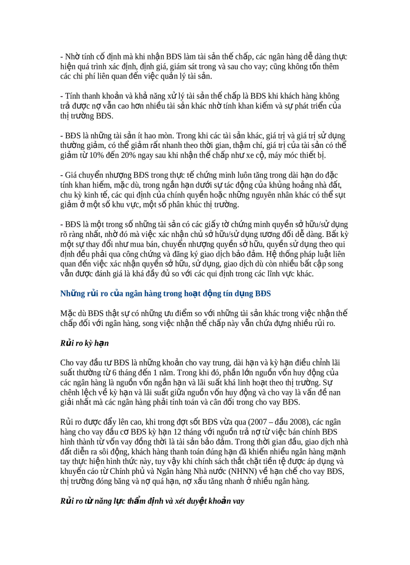 image for page Những rủi ro từ việc nhận thế chấp bất động sản và giải pháp phòng ngừa trong hệ thống ngân hàng việt nam
