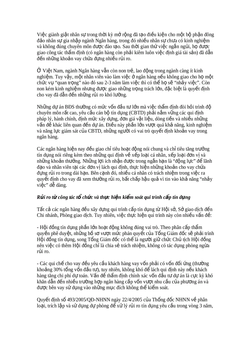 image for page Những rủi ro từ việc nhận thế chấp bất động sản và giải pháp phòng ngừa trong hệ thống ngân hàng việt nam