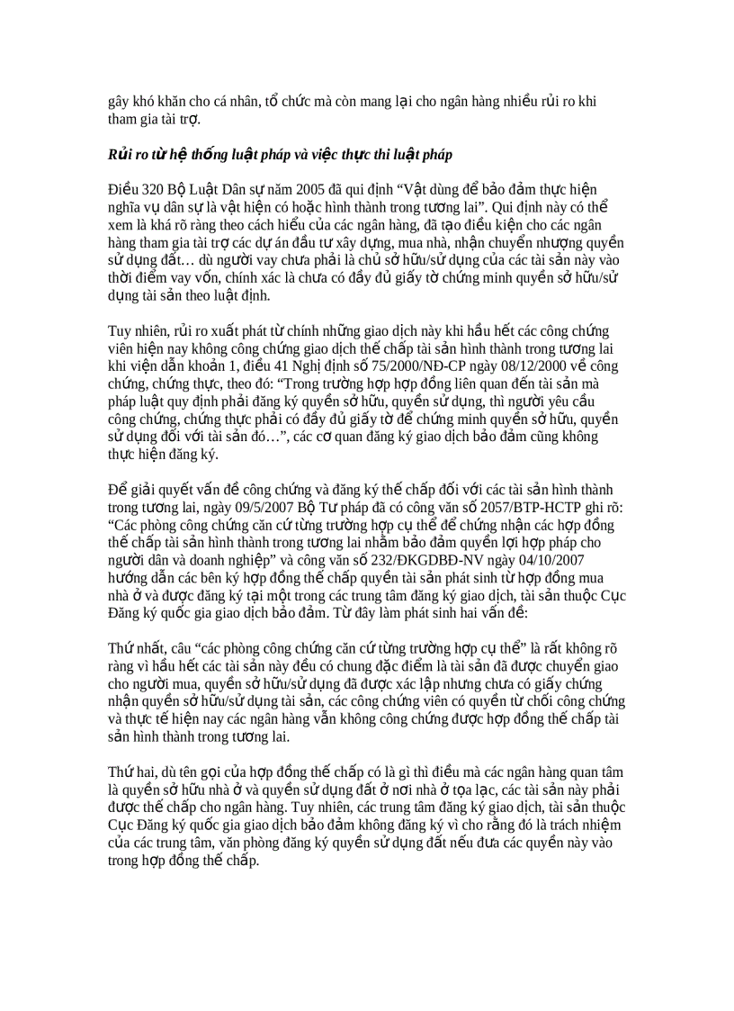 image for page Những rủi ro từ việc nhận thế chấp bất động sản và giải pháp phòng ngừa trong hệ thống ngân hàng việt nam