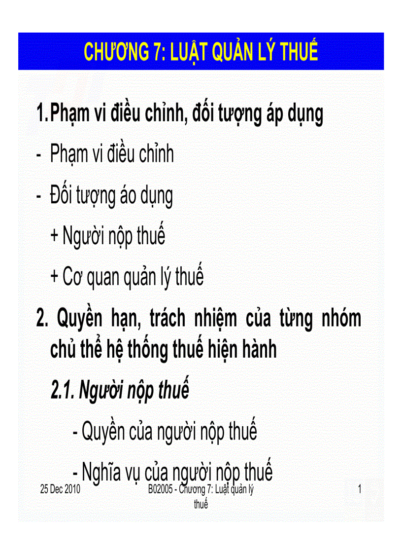 Luật quản lý thuế