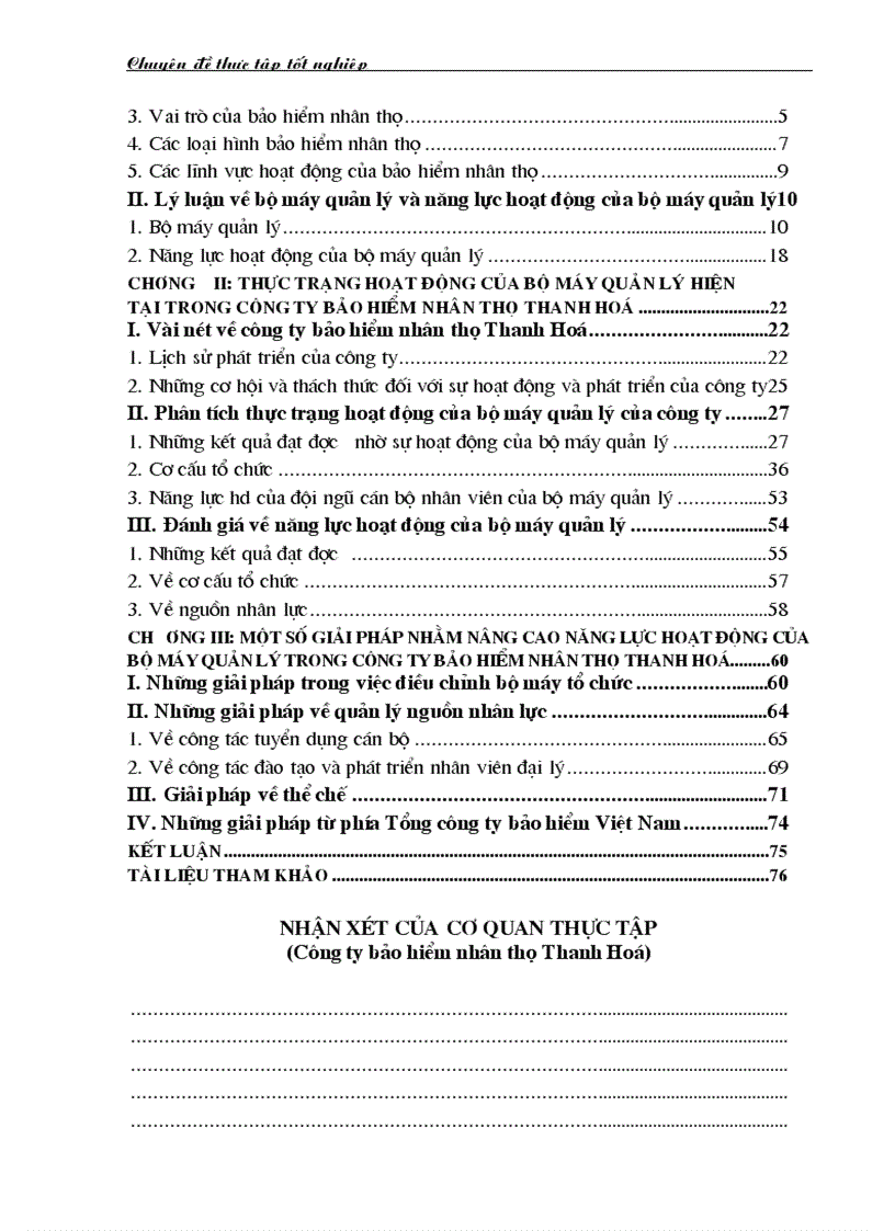 image for page Nâng cao năng lực hoạt động của bộ máy quản lý ở công ty bảo hiểm nhân thọ Thanh Hoá