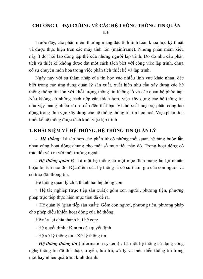 image for page Phân tích thiết kế hệ thống thông tin quản lý